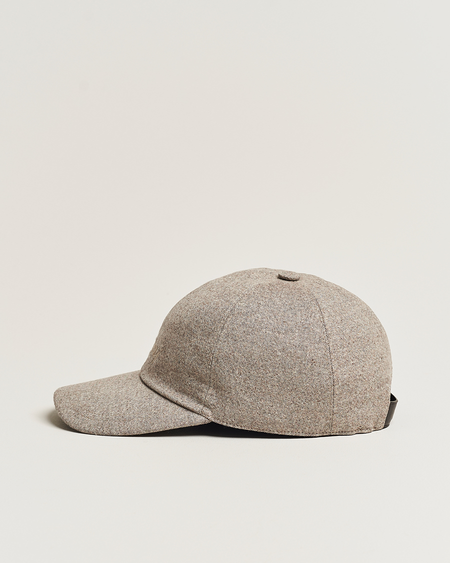 Uomini | Brioni Soft Flannel Baseball Cap Beige Melange | Brioni | Soft Flannel Baseball Cap Beige Melange