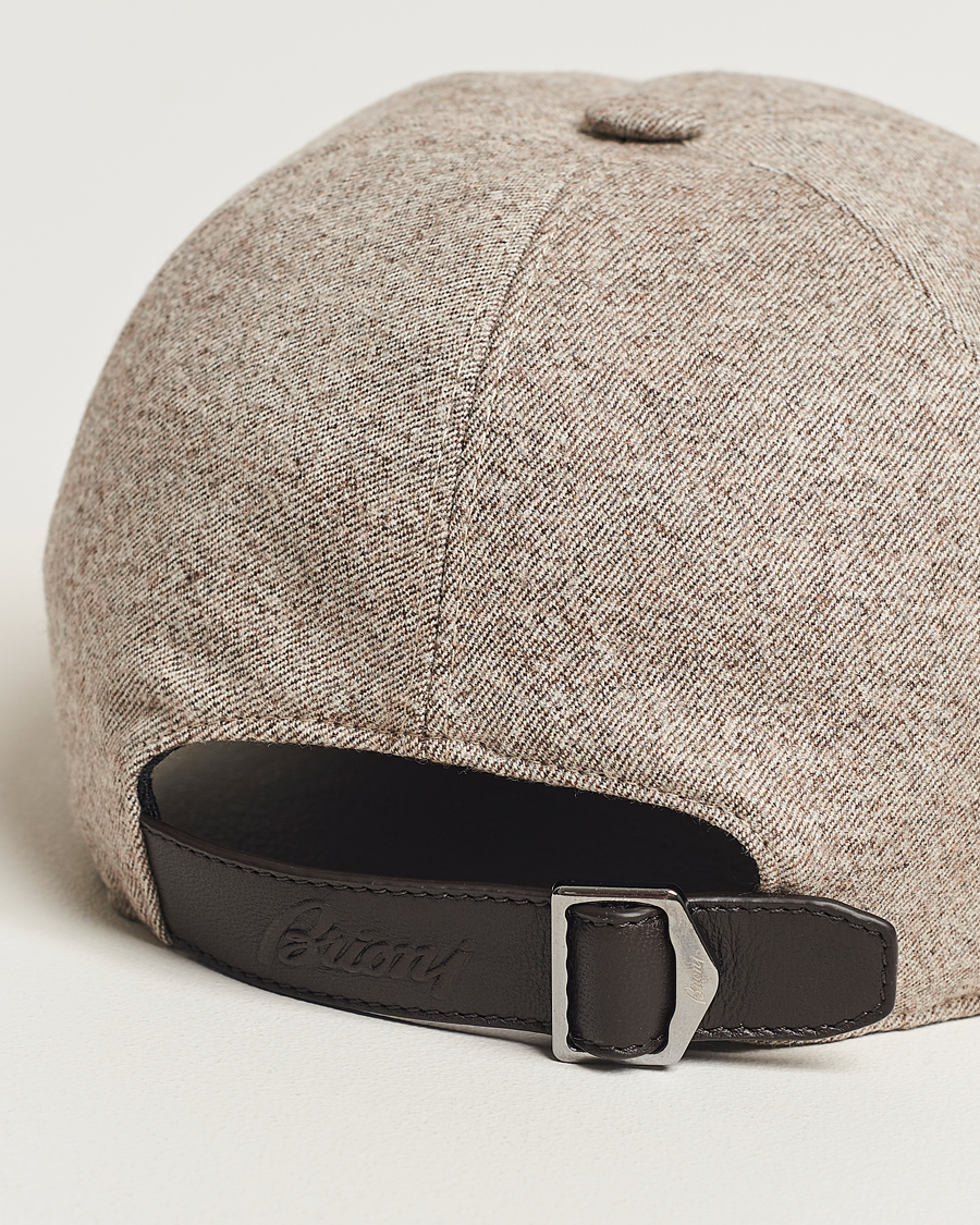 Uomini | Brioni Soft Flannel Baseball Cap Beige Melange | Brioni | Soft Flannel Baseball Cap Beige Melange