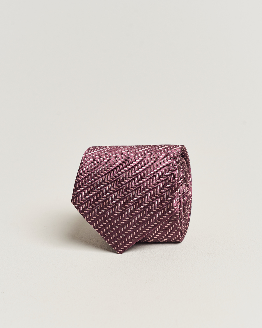 Uomini | Brioni Zig Zag Jacuqard Silk Tie Burgundy | Brioni | Zig Zag Jacuqard Silk Tie Burgundy
