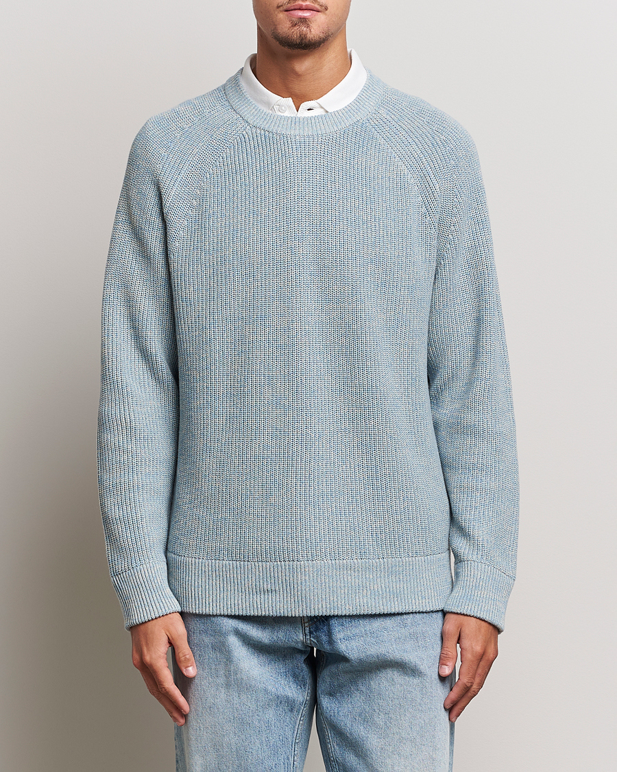 Uomini | Maglieria | NN07 | Jacobo Organic Cotton Knitted Sweater Ashley Blue Mel