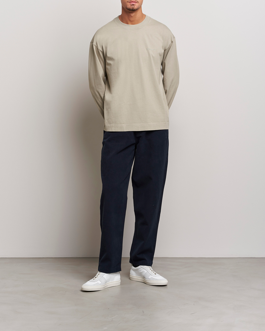 Uomini | T-shirt | NN07 | Benja Pima Cotton Long Sleeve T-Shirt London Fog