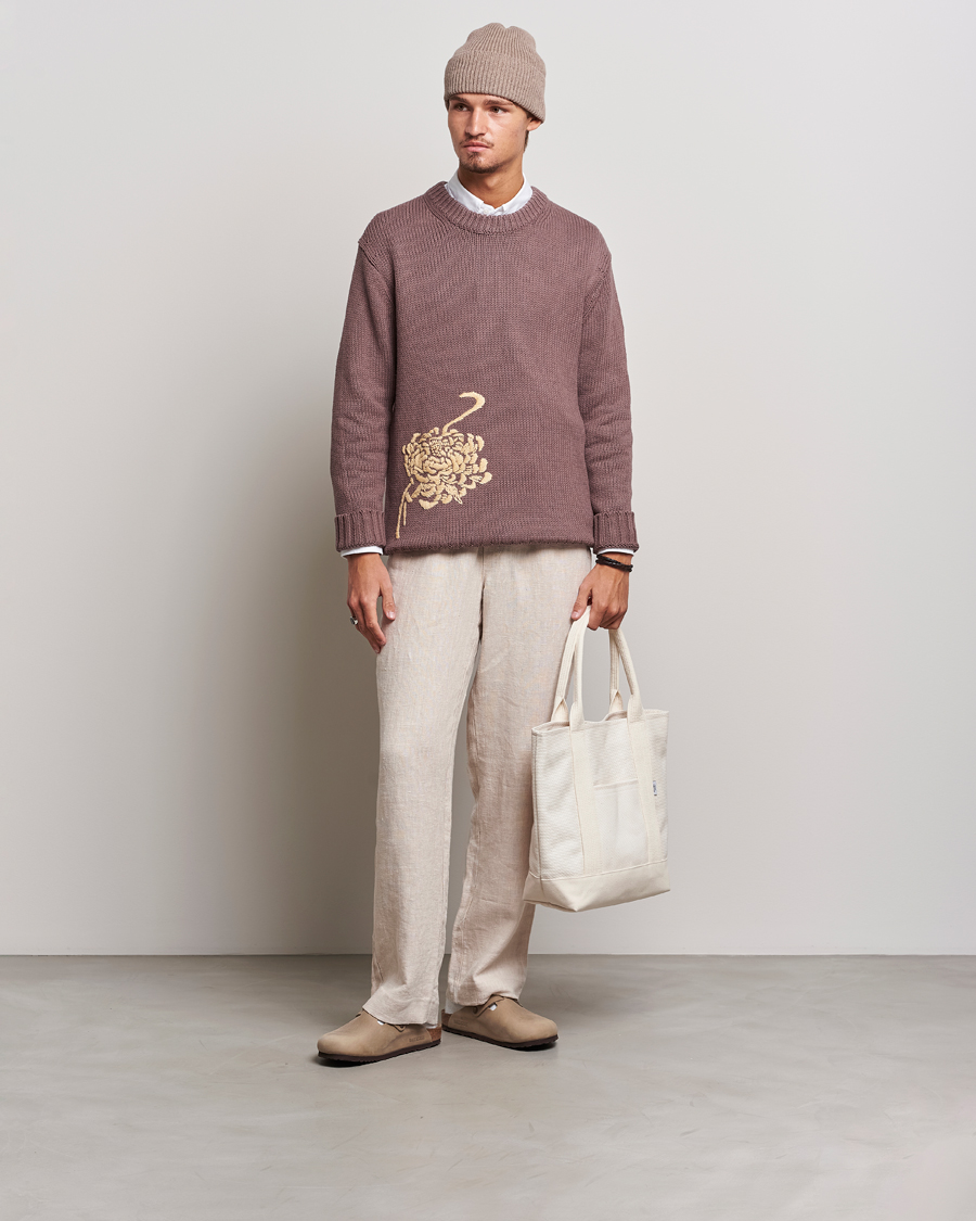 Uomini | Maglieria | NN07 | Jasper Knitted Cotton Sweatshirt Purple Brown