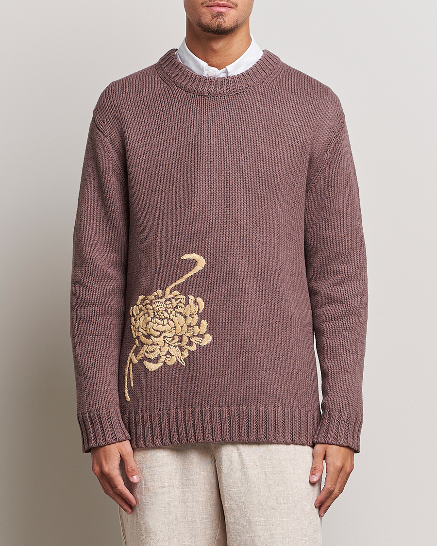 Uomini | Maglieria | NN07 | Jasper Knitted Cotton Sweatshirt Purple Brown