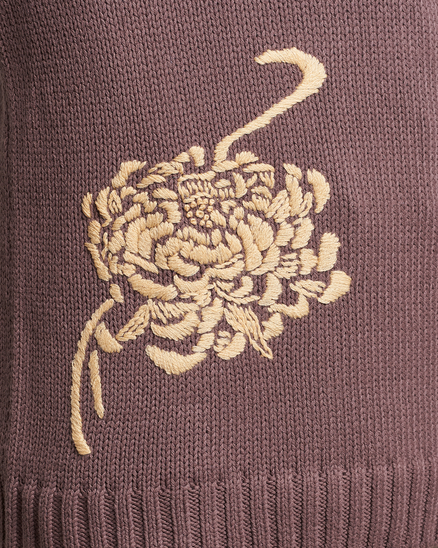 Uomini | Maglieria | NN07 | Jasper Knitted Cotton Sweatshirt Purple Brown