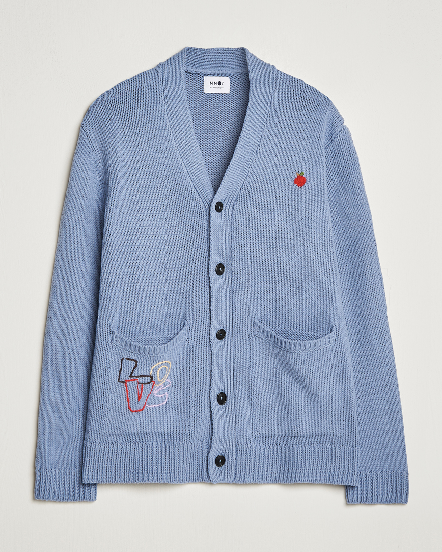 Uomini | Maglieria | NN07 | Milton Knitted Cardigan Ashley Blue Mel