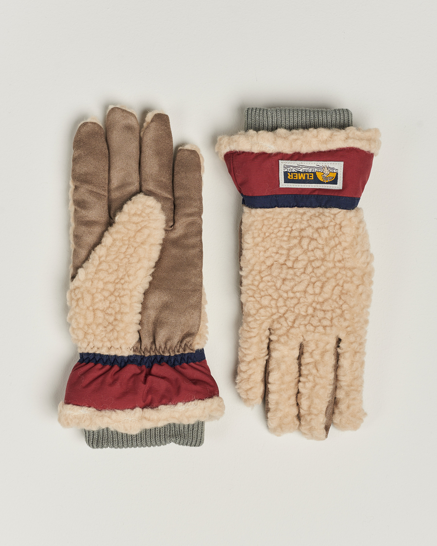 Uomini | Elmer by Swany Sota Wool Teddy Gloves Beige/Wine | Elmer by Swany | Sota Wool Teddy Gloves Beige/Wine