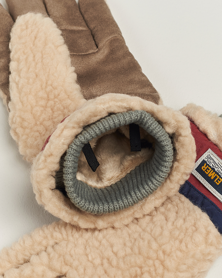 Uomini | Elmer by Swany Sota Wool Teddy Gloves Beige/Wine | Elmer by Swany | Sota Wool Teddy Gloves Beige/Wine