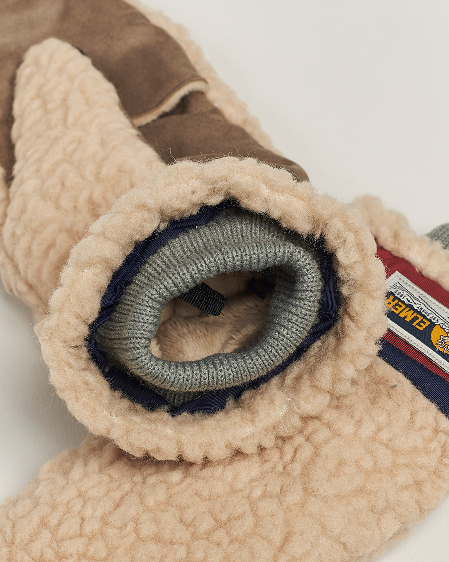 Uomini | Elmer by Swany Miyo Wool Teddy Mittens Beige/Wine | Elmer by Swany | Miyo Wool Teddy Mittens Beige/Wine