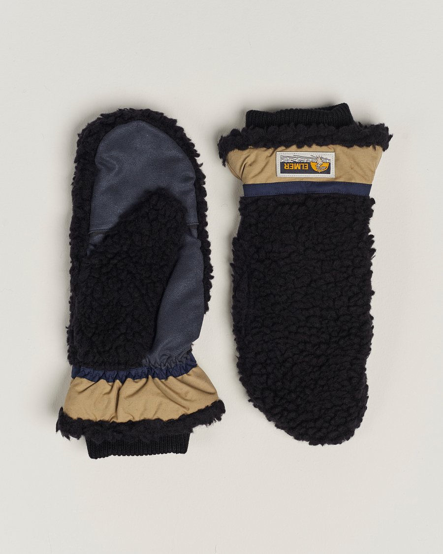 Uomini | Elmer by Swany Miyo Wool Teddy Mittens Black | Elmer by Swany | Miyo Wool Teddy Mittens Black