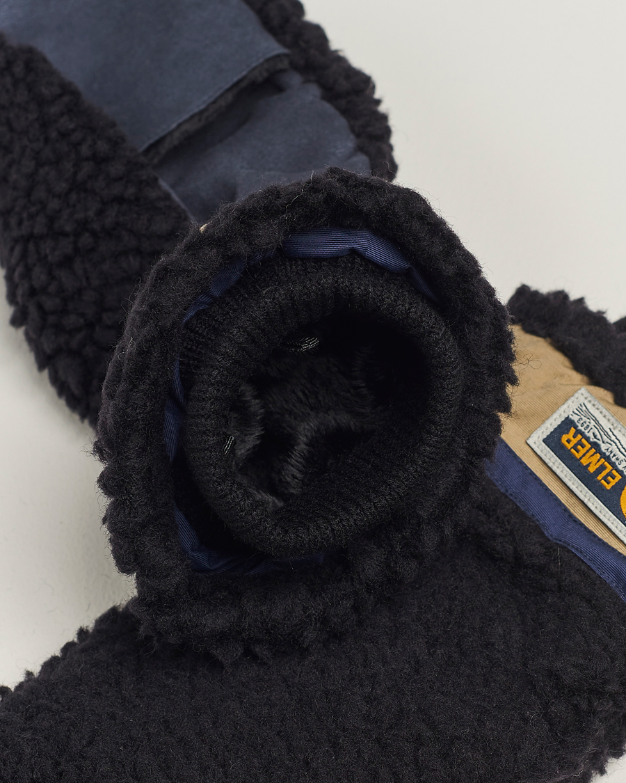 Uomini | Elmer by Swany Miyo Wool Teddy Mittens Black | Elmer by Swany | Miyo Wool Teddy Mittens Black