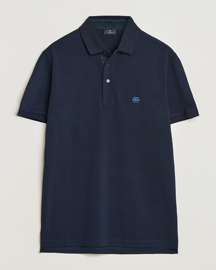 Uomini | Polo | Etro | Short Sleeve Contrast Polo Navy