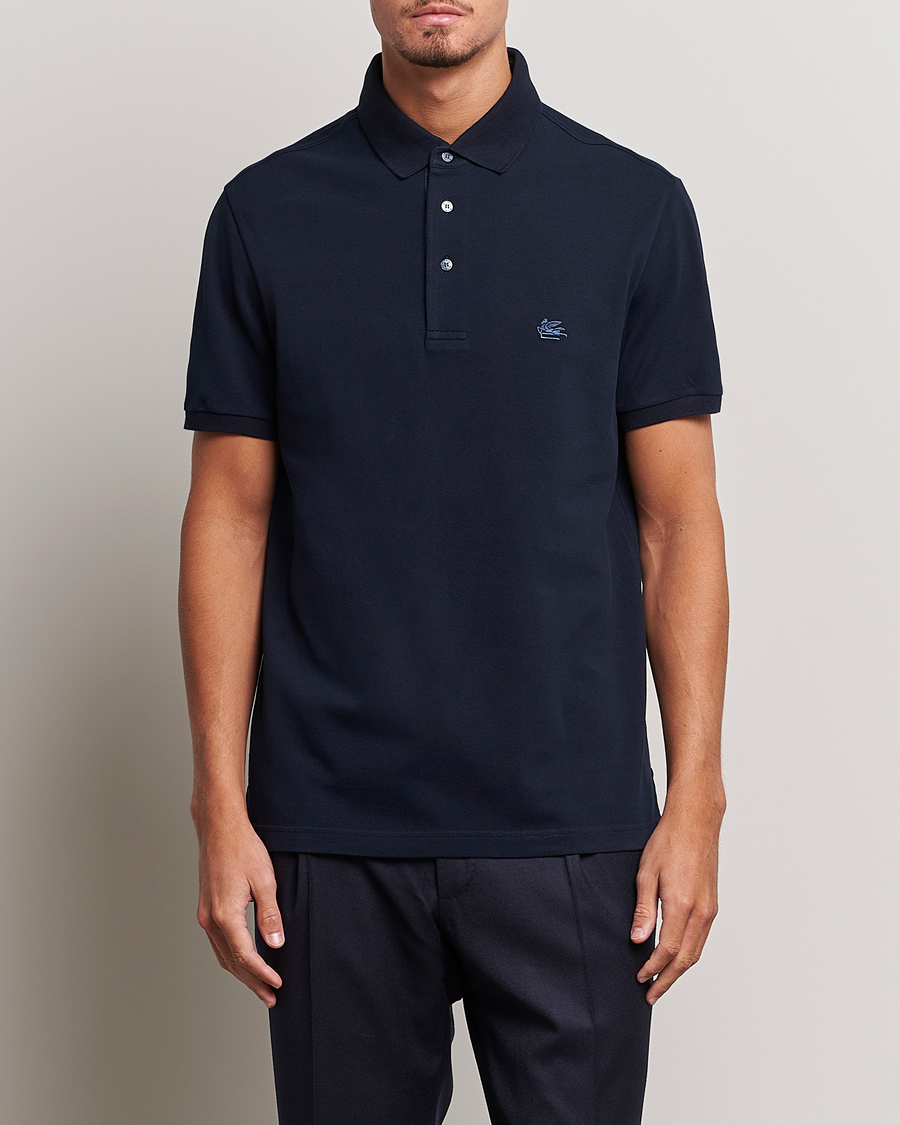 Uomini | Polo | Etro | Short Sleeve Contrast Polo Navy