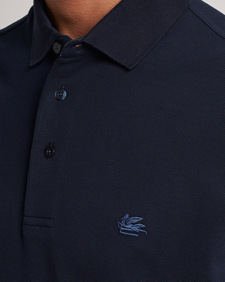 Uomini | Polo | Etro | Short Sleeve Contrast Polo Navy