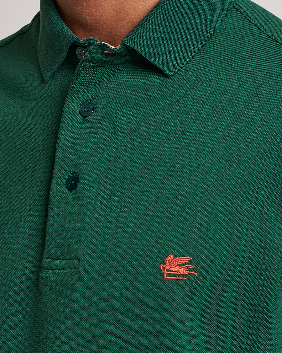 Uomini | Polo | Etro | Short Sleeve Contrast Polo Dark Green