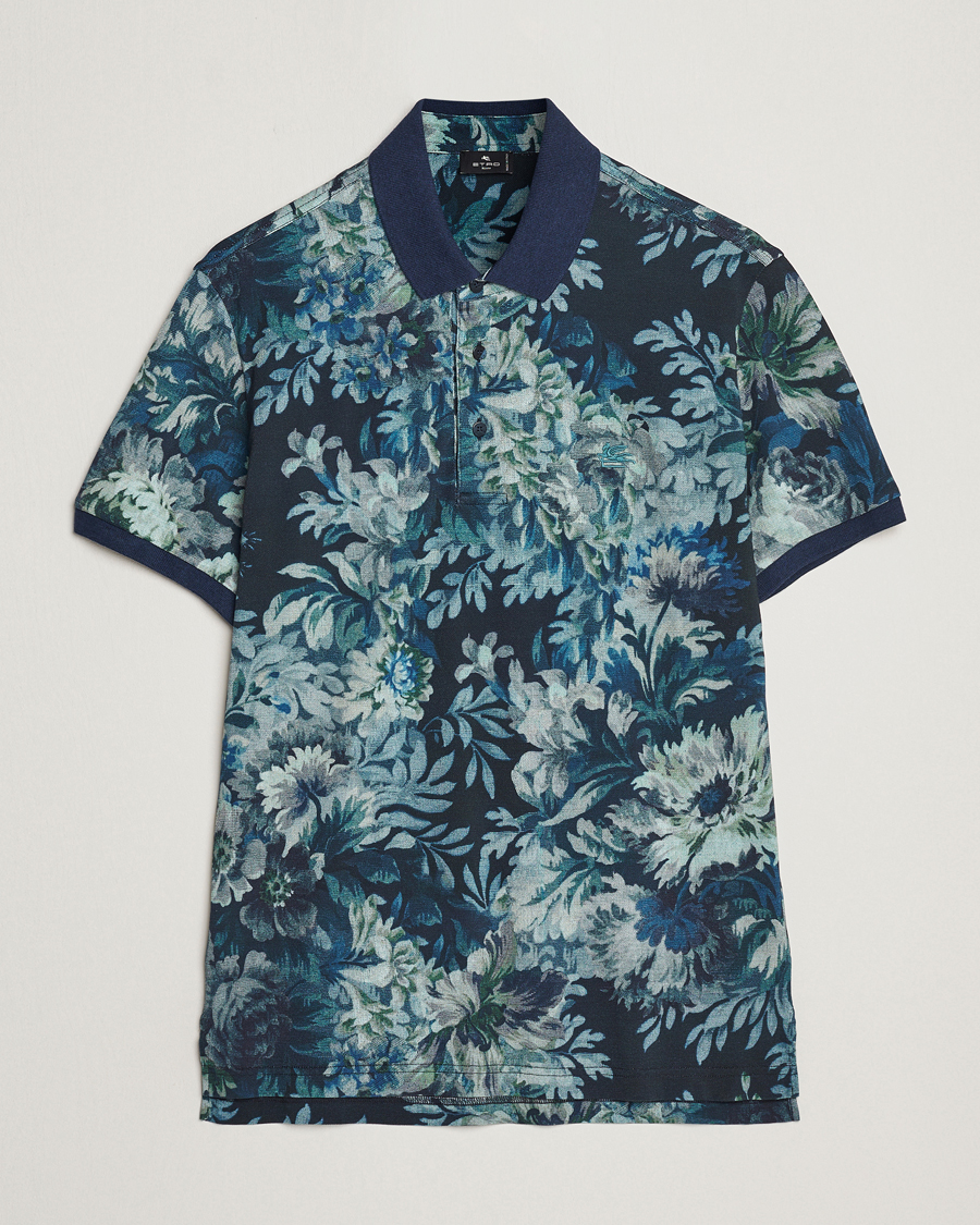 Uomini | Polo | Etro | Short Sleeve Printed Polo Dark Blue