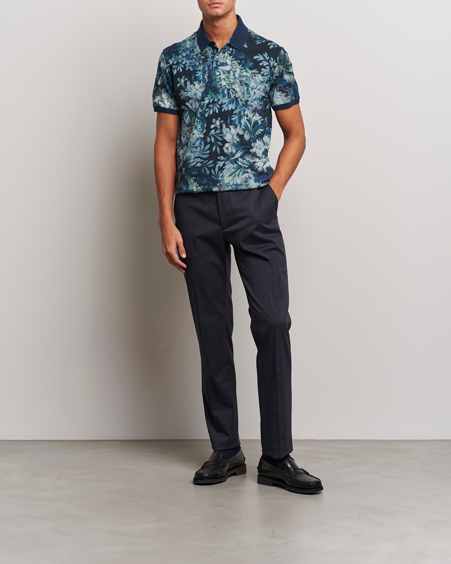 Uomini | Polo | Etro | Short Sleeve Printed Polo Dark Blue