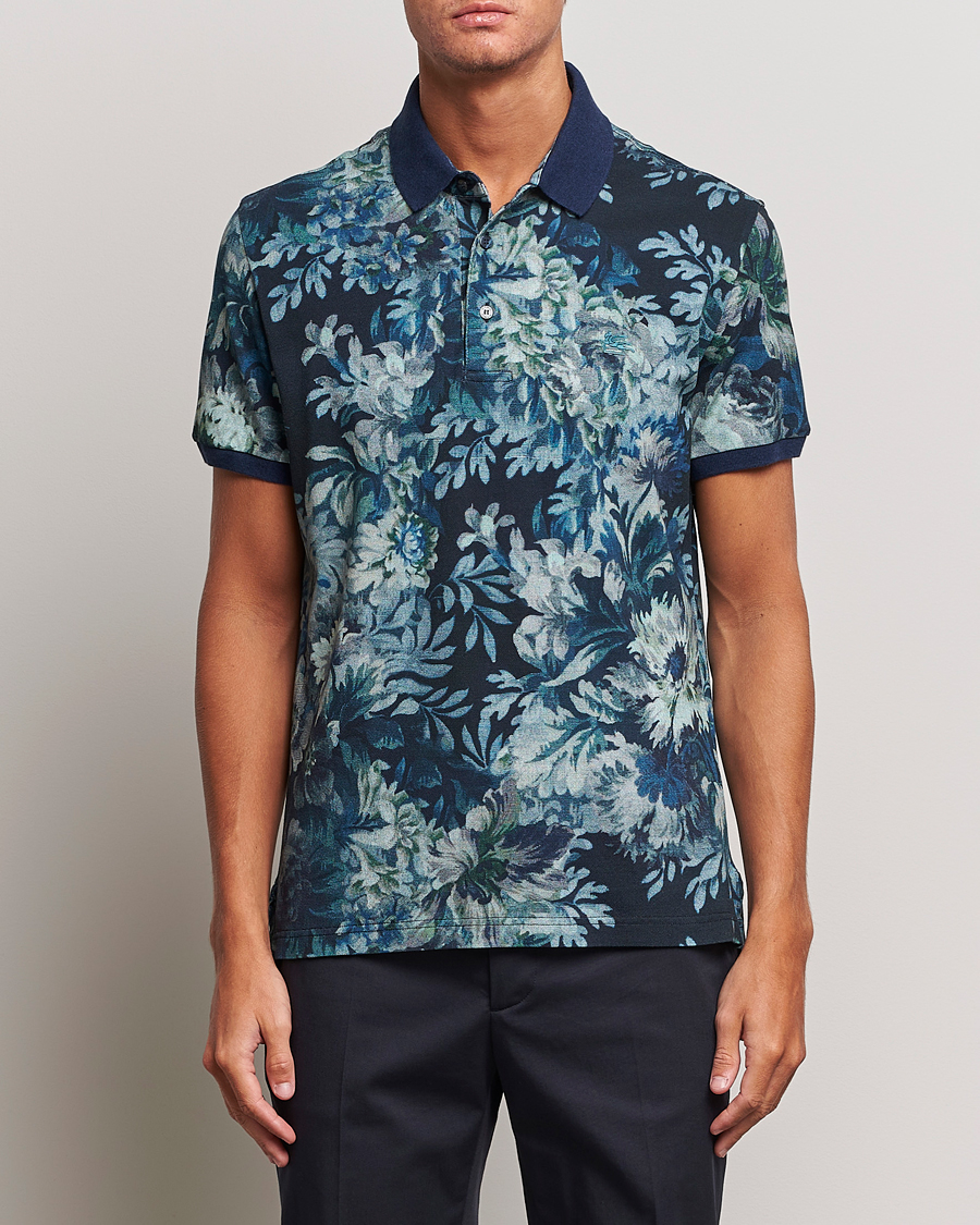 Uomini | Polo | Etro | Short Sleeve Printed Polo Dark Blue