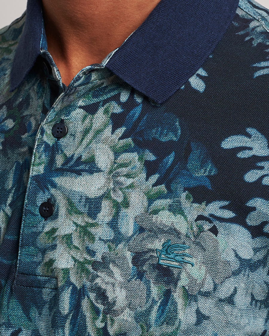 Uomini | Polo | Etro | Short Sleeve Printed Polo Dark Blue