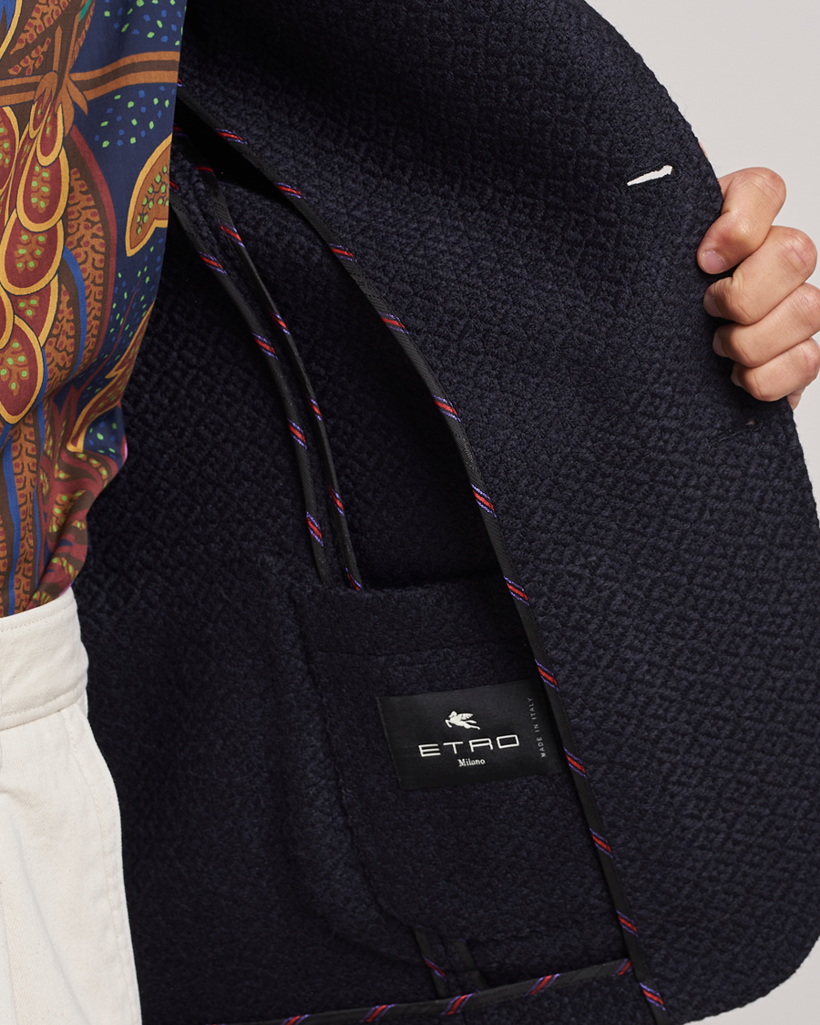 Uomini | Blazers | Etro | Jacquard Jersey Blazer Navy