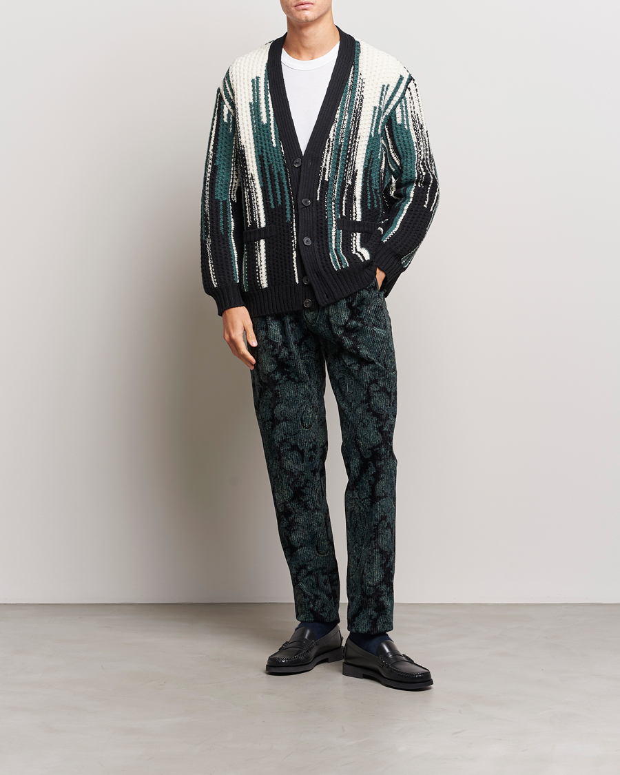 Uomini | Pantaloni | Etro | Tailored Paisley Corduroy Trousers Dark Blue