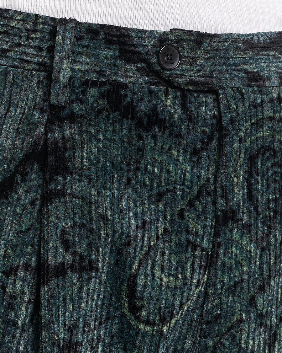 Uomini | Pantaloni | Etro | Tailored Paisley Corduroy Trousers Dark Blue