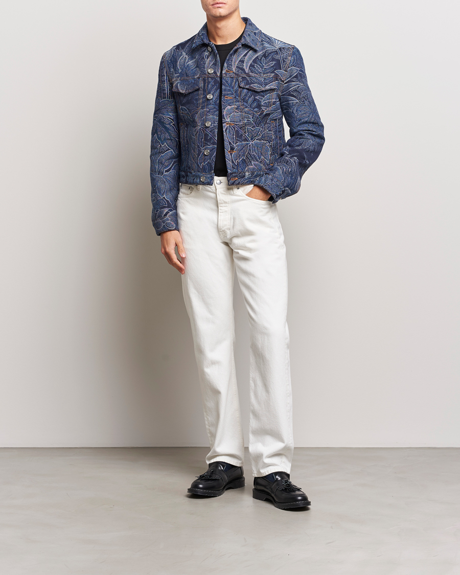 Uomini | Giacche | Etro | Jacquard Denim Jacket Azzurro