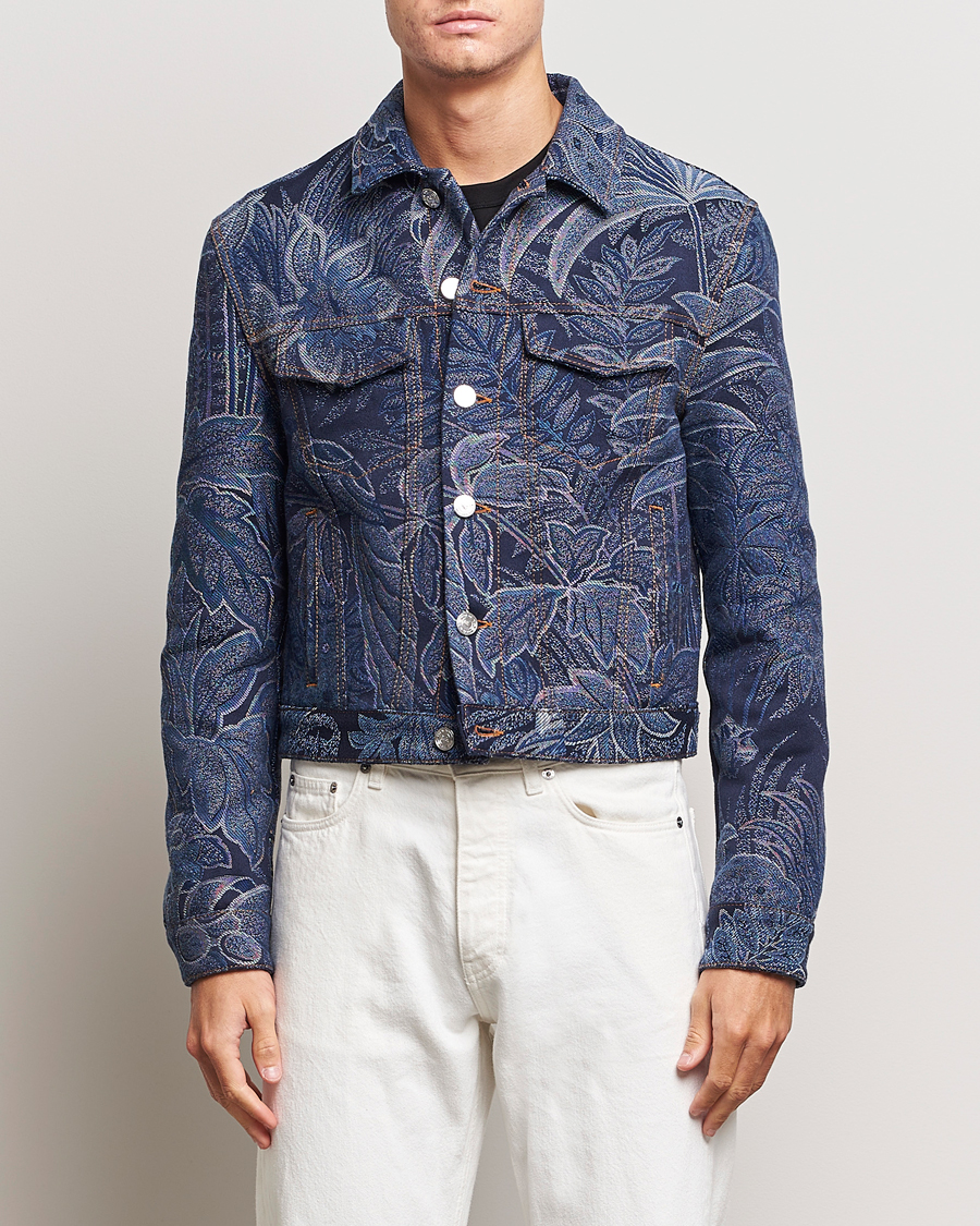 Uomini | Giacche | Etro | Jacquard Denim Jacket Azzurro