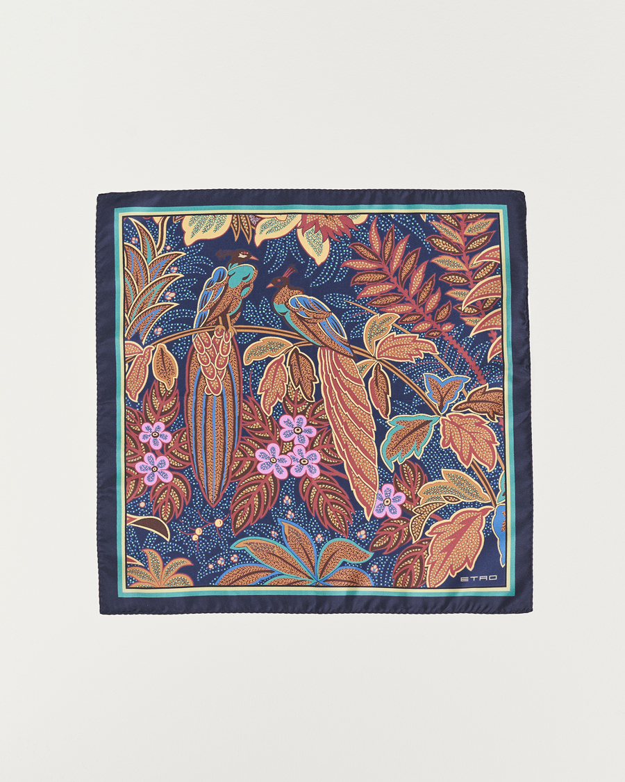 Uomini | Etro Bangalore Printed Pocket Square Navy | Etro | Bangalore Printed Pocket Square Navy