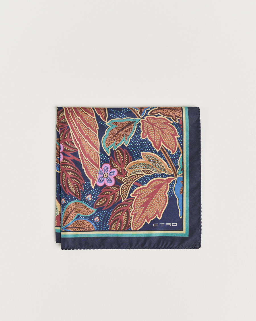 Uomini | Etro Bangalore Printed Pocket Square Navy | Etro | Bangalore Printed Pocket Square Navy