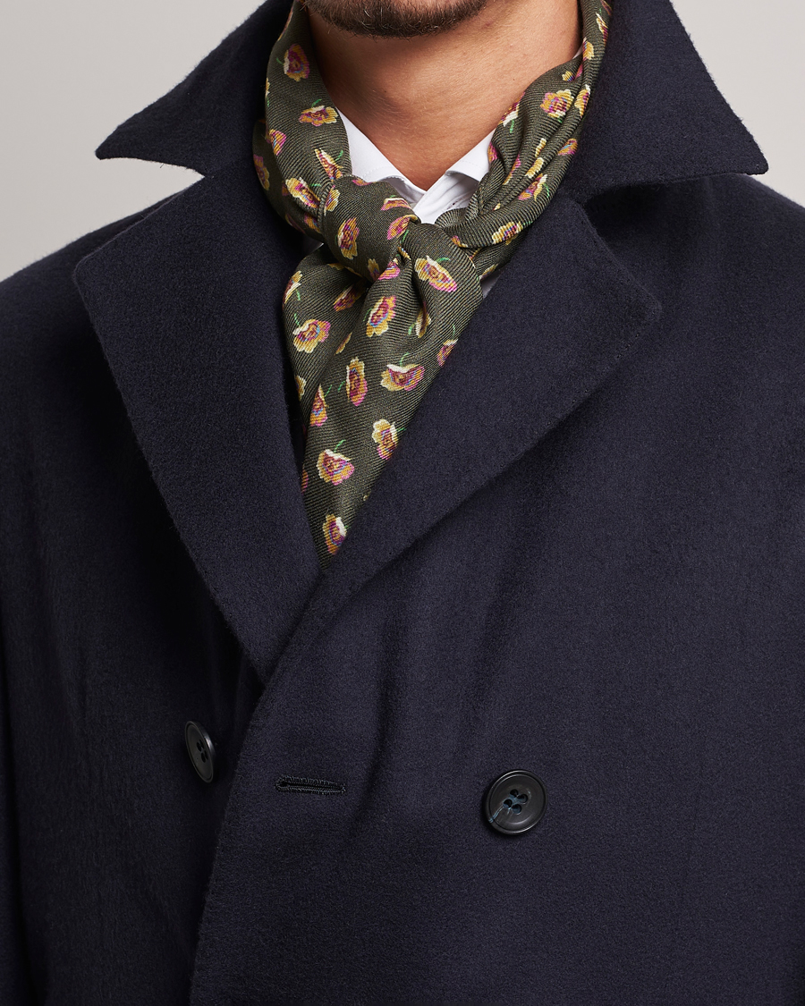 Uomini | Etro Printed Wool/Silk Scarf Green | Etro | Printed Wool/Silk Scarf Green