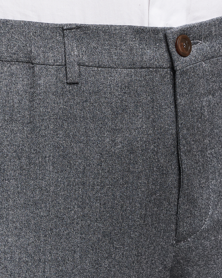 Uomini | Pantaloni | Canali | Slim Fit Washable Flannel Trousers Grey Melange