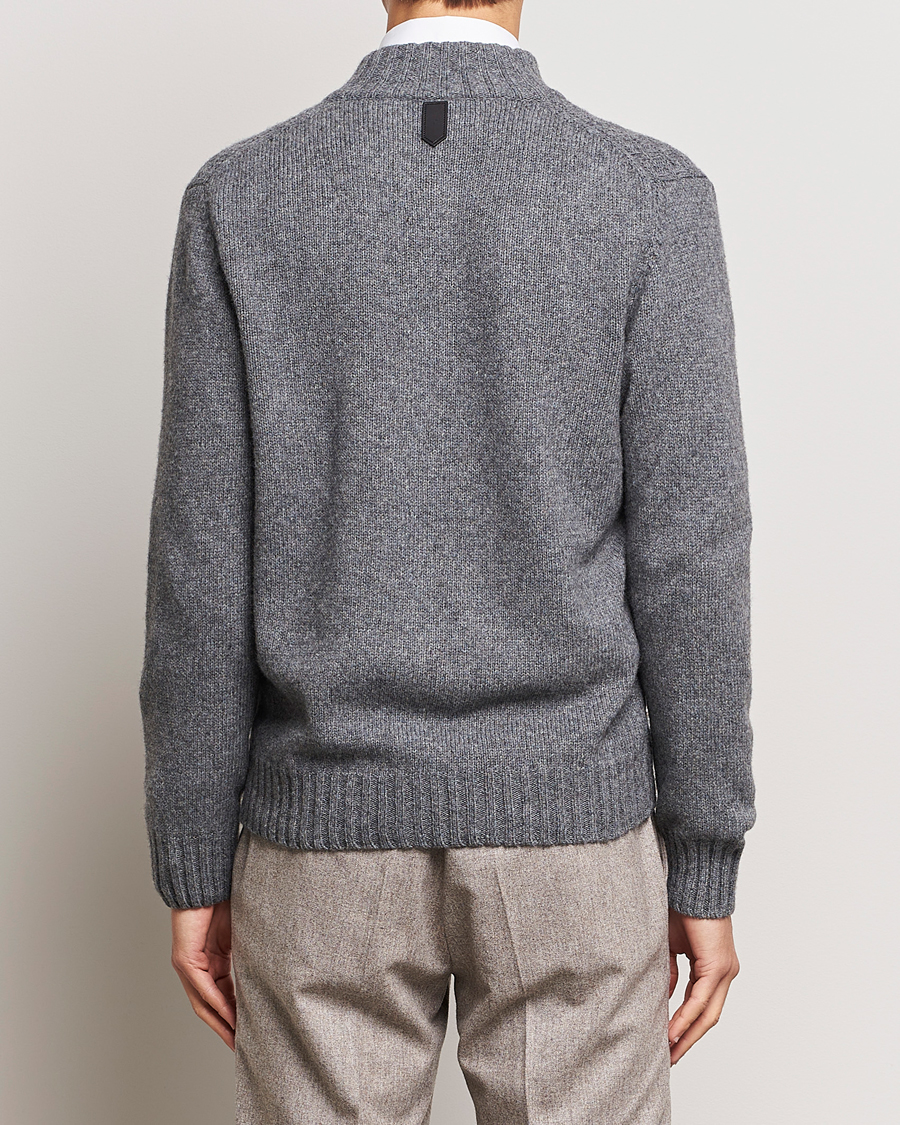 Uomini | Maglieria | Canali | Chunky Wool Cardigan Grey Melange