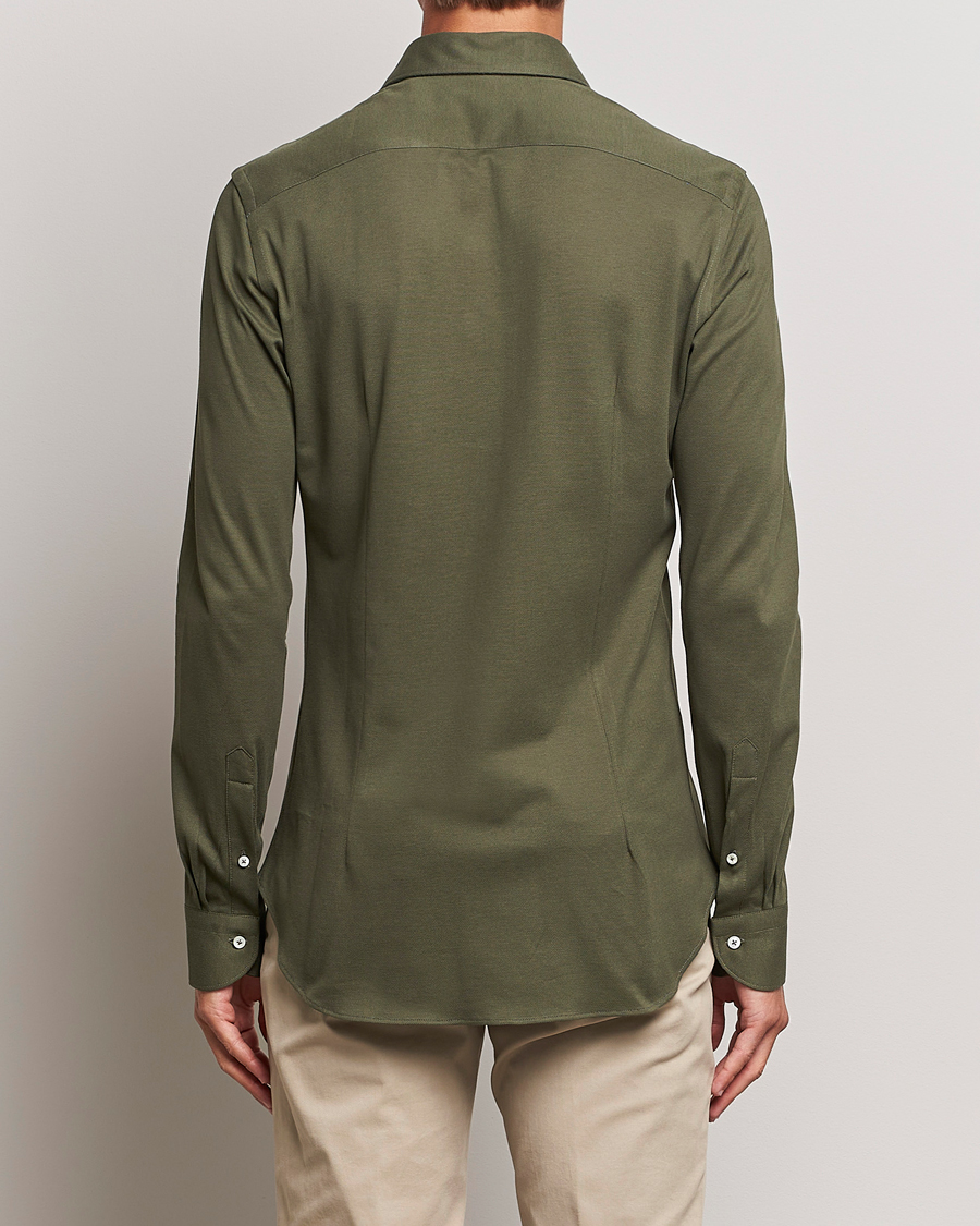 Uomini | Camicie | Canali | Slim Fit Pique Shirt Dark Green