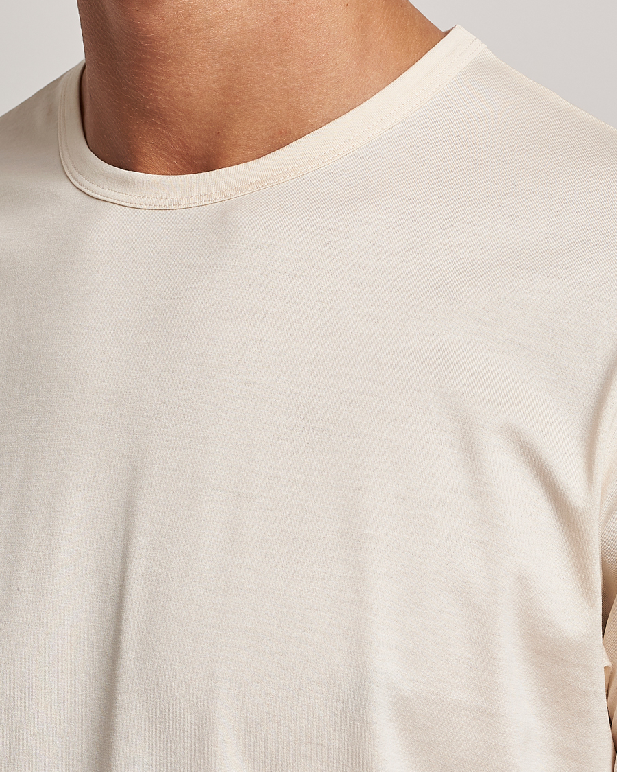 Uomini | T-shirt | Sunspel | Crew Neck Q82 Cotton T-Shirt Undyed