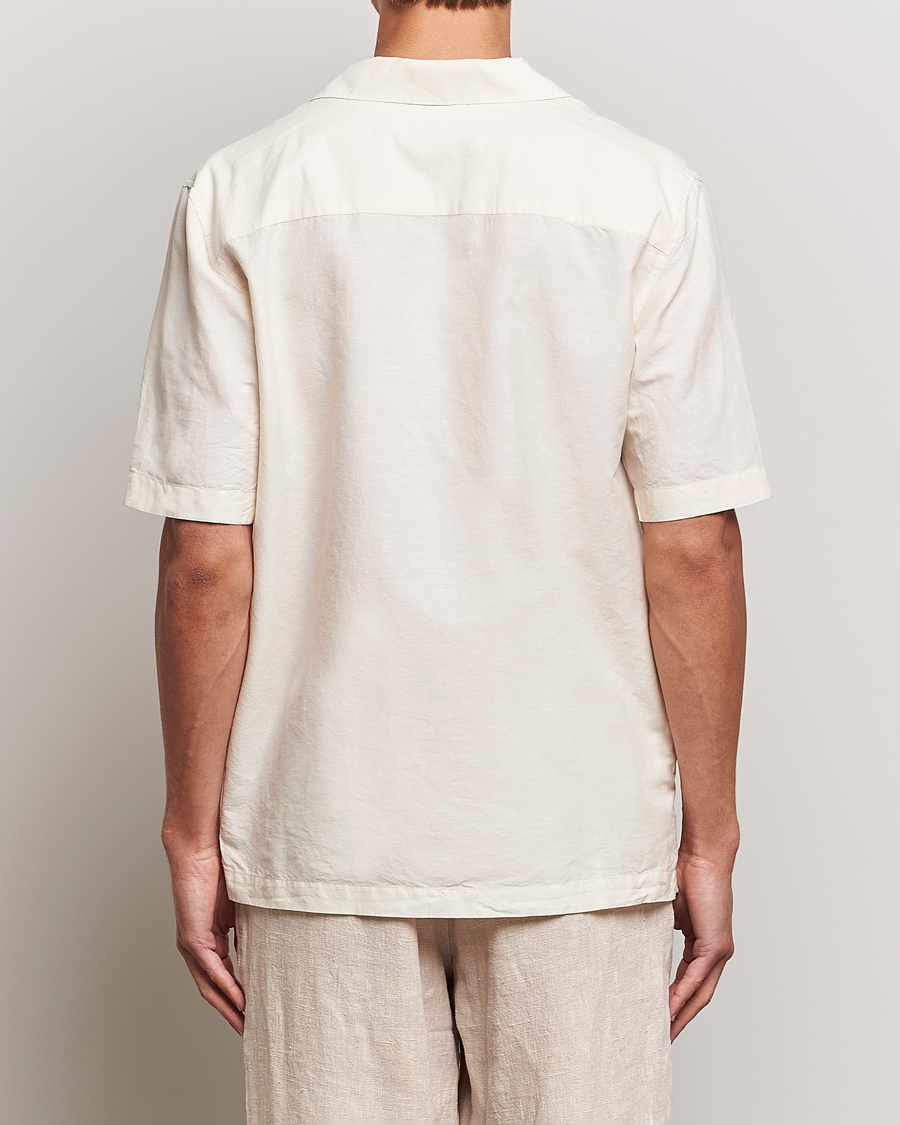 Uomini | Camicie | Sunspel | Lightweight Cotton/Linen Resort Shirt Ecru