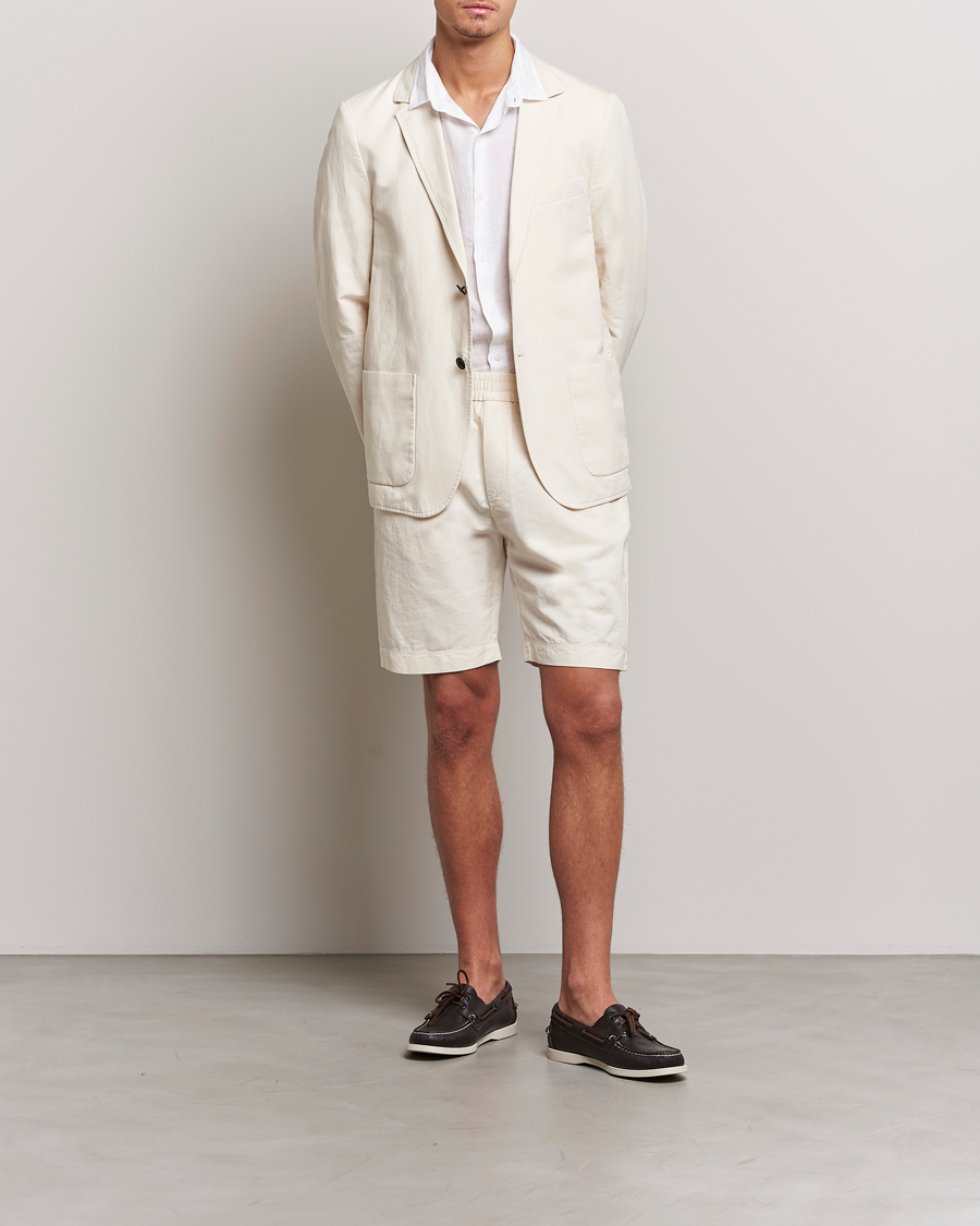 Uomini | Blazers | Sunspel | Unconstructed Cotton/Linen Blazer Undyed