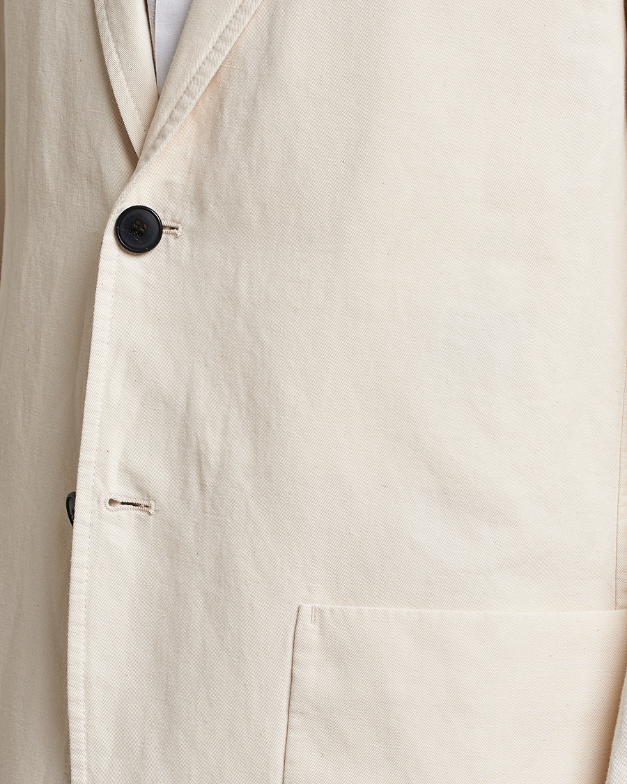Uomini | Blazers | Sunspel | Unconstructed Cotton/Linen Blazer Undyed