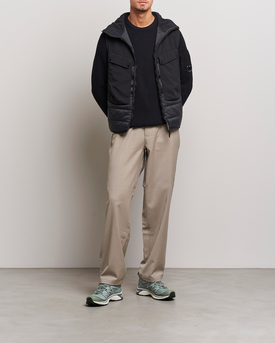 Uomini | Maglieria | C.P. Company | Full Rib Knitted Cotton Crewneck Black