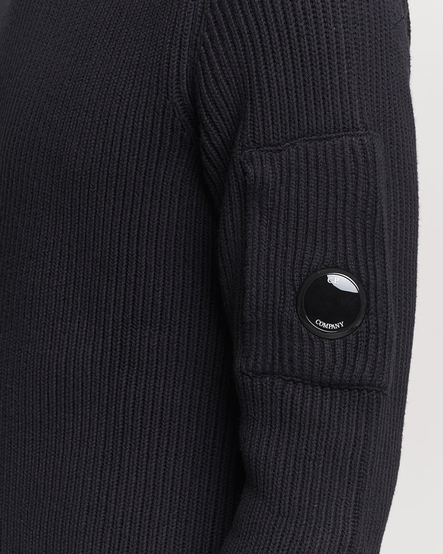 Uomini | Maglieria | C.P. Company | Full Rib Knitted Cotton Rollneck Black