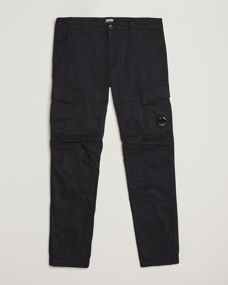 Uomini | Pantaloni | C.P. Company | Stretch Satin Lens Cargo Pants Black