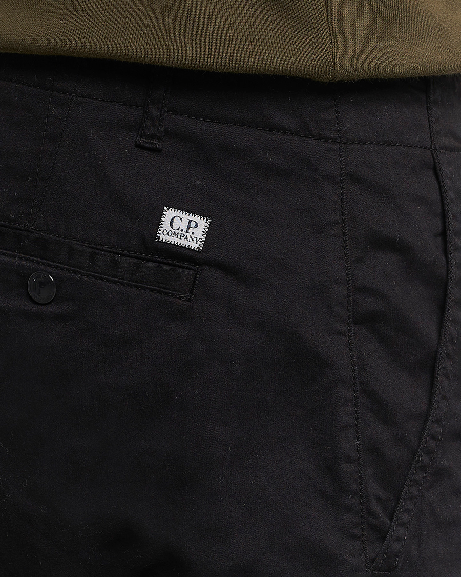 Uomini | Pantaloni | C.P. Company | Stretch Satin Lens Cargo Pants Black