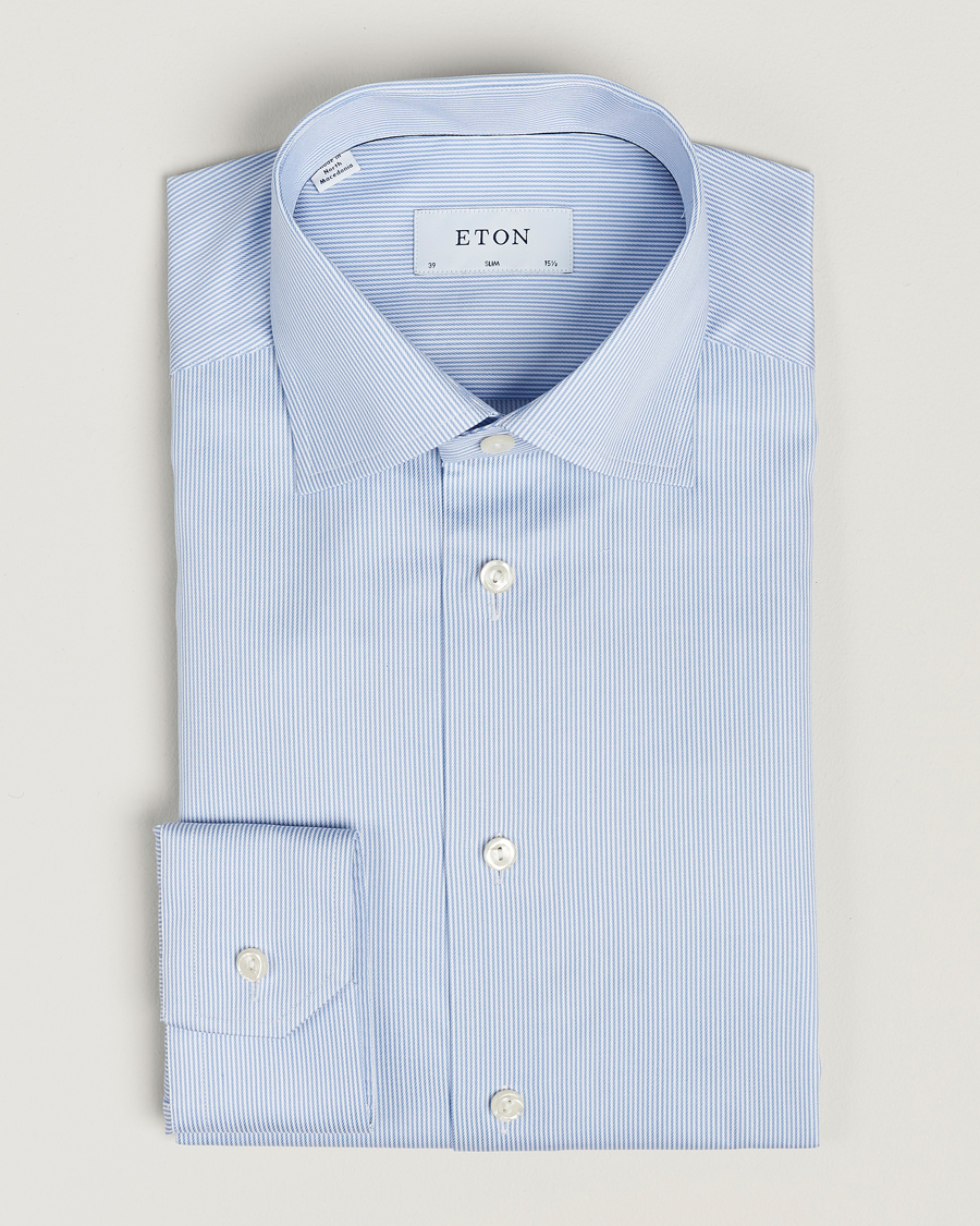 Uomini | Camicie | Eton | Slim Fit Signature Twill Shirt Blue/White