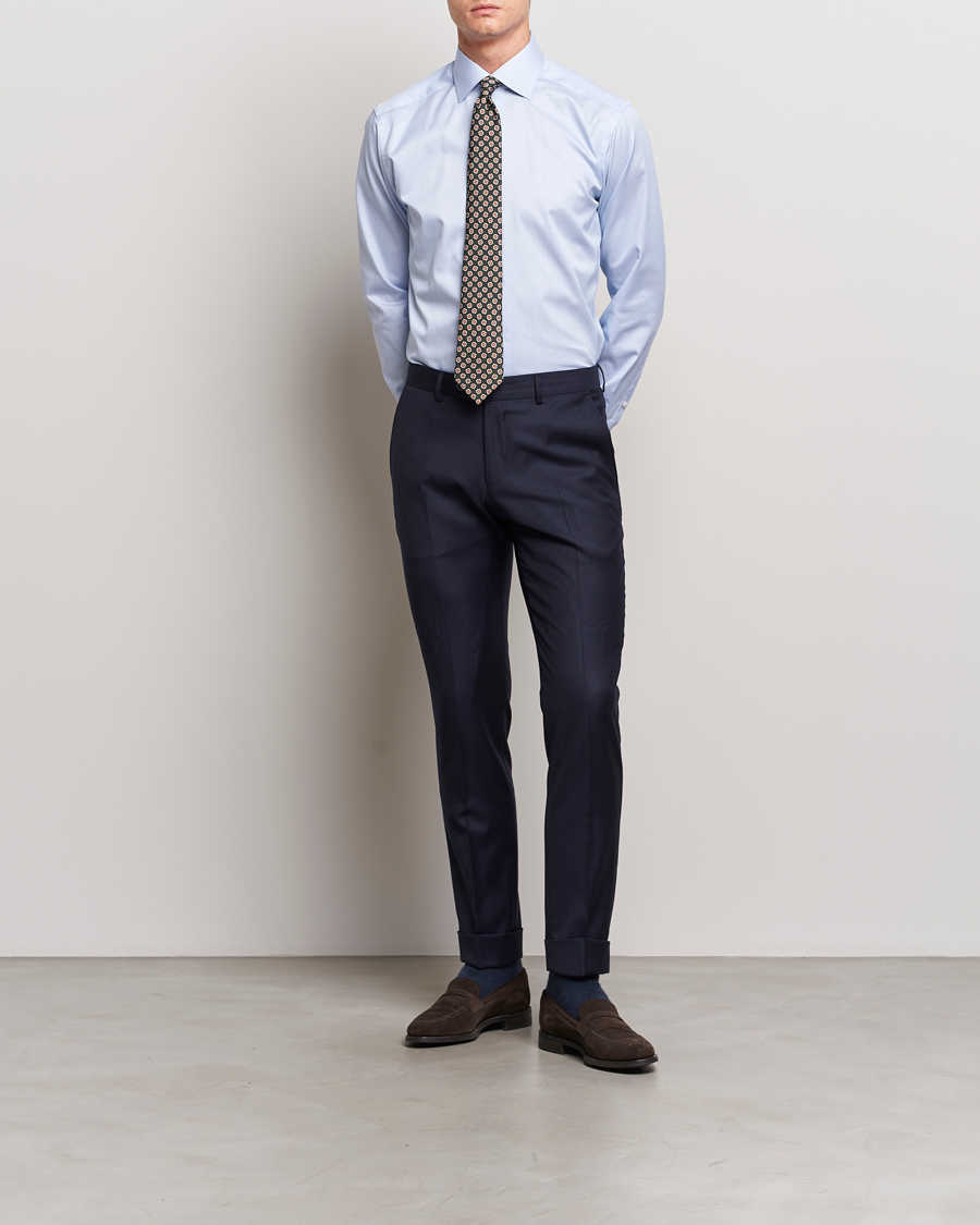 Uomini | Camicie | Eton | Slim Fit Signature Twill Shirt Blue/White