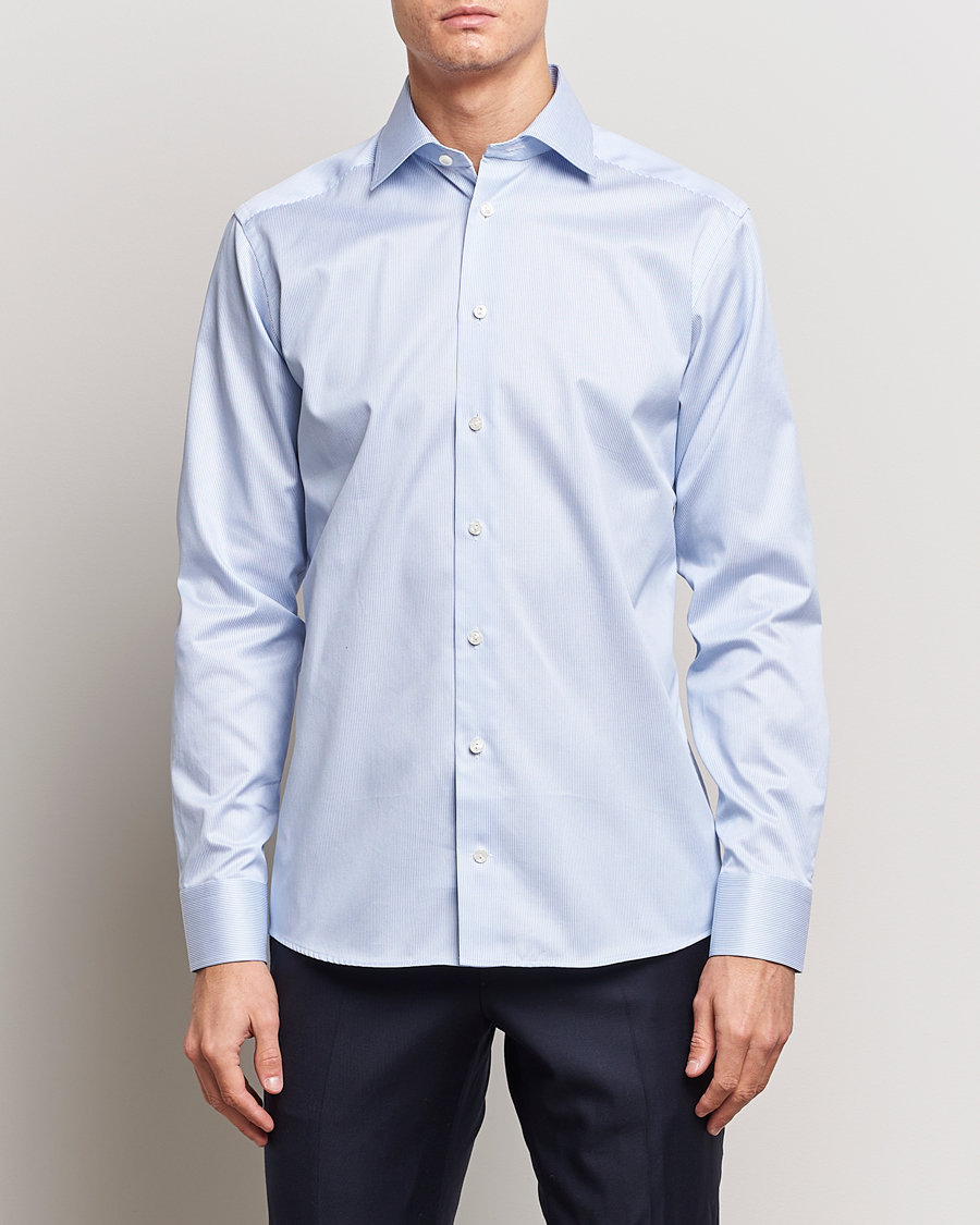 Uomini | Camicie | Eton | Slim Fit Signature Twill Shirt Blue/White