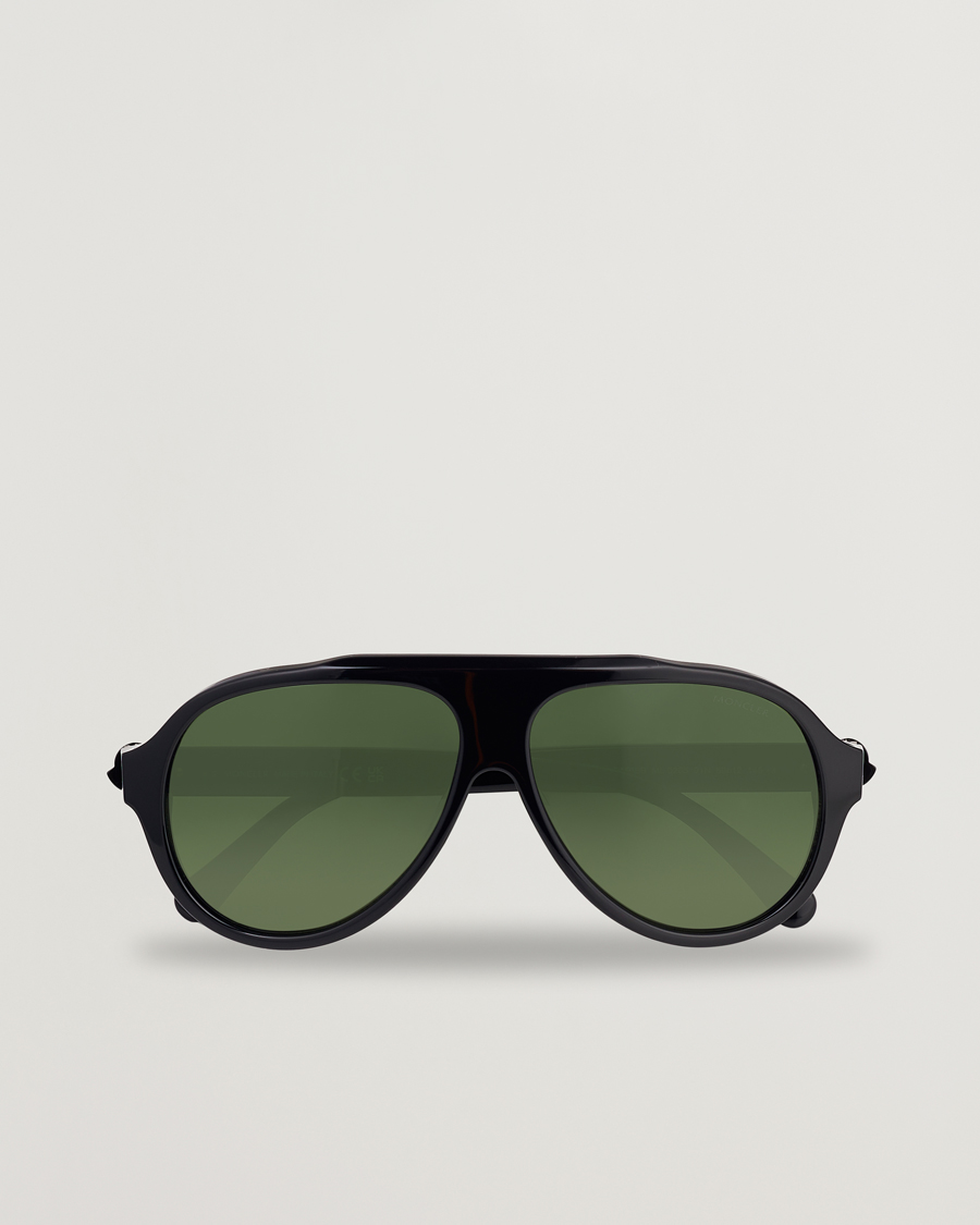 Uomini | Moncler Lunettes Caribb Sunglasses Shiny Black/Green | Moncler Lunettes | Caribb Sunglasses Shiny Black/Green
