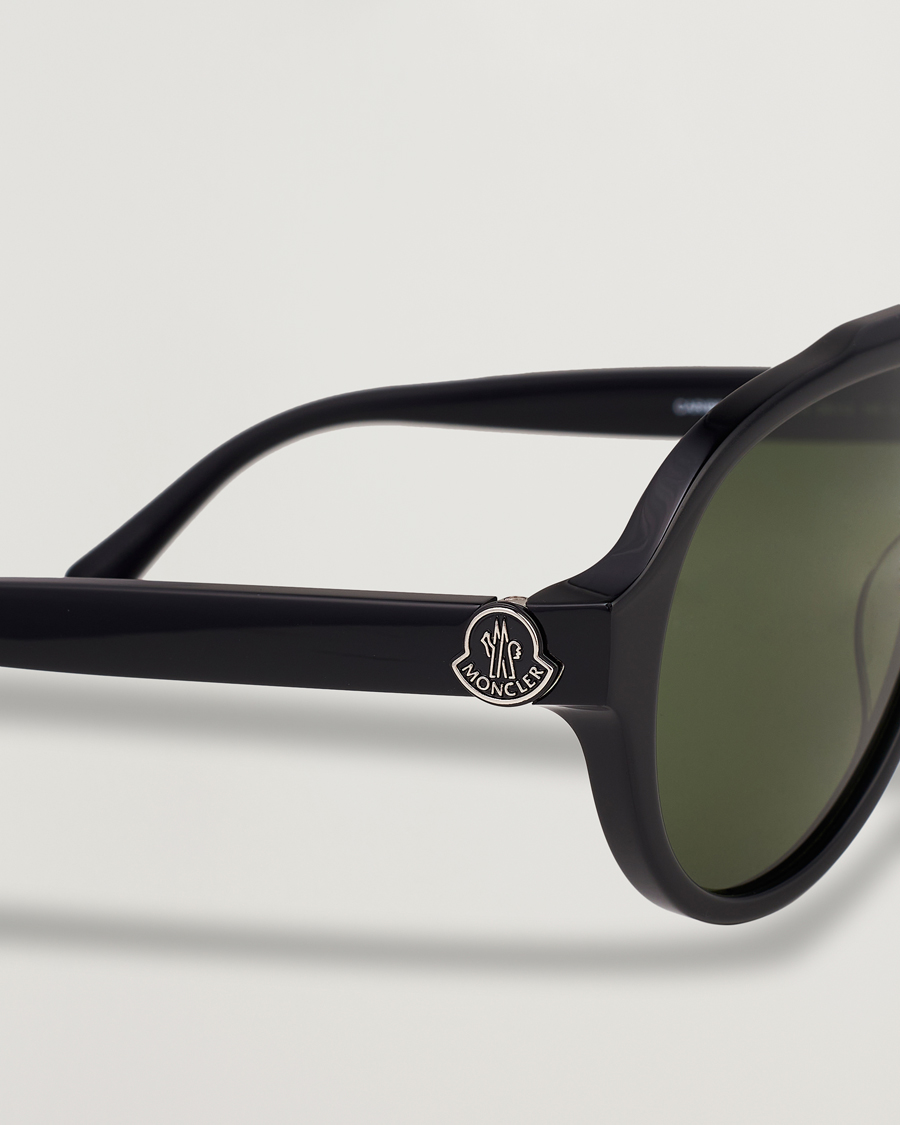 Uomini | Moncler Lunettes Caribb Sunglasses Shiny Black/Green | Moncler Lunettes | Caribb Sunglasses Shiny Black/Green