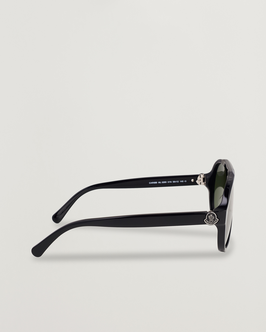 Uomini | Moncler Lunettes Caribb Sunglasses Shiny Black/Green | Moncler Lunettes | Caribb Sunglasses Shiny Black/Green