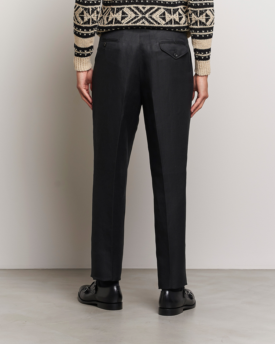 Uomini | Pantaloni | Ralph Lauren Purple Label | Byron Pleated Trousers Black