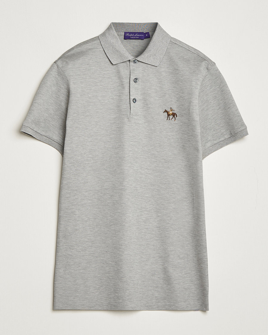 Uomini | Polo | Ralph Lauren Purple Label | Mercerized Cotton Polo Light Grey Heather
