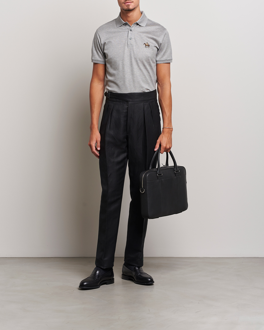 Uomini | Polo | Ralph Lauren Purple Label | Mercerized Cotton Polo Light Grey Heather